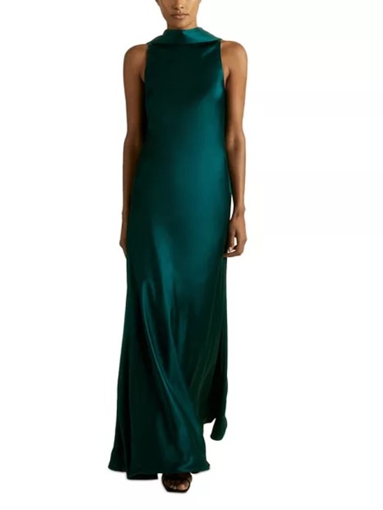Reiss Dresses & Skirts - Reiss Teal Green Sleeveless Maxi Dress with Draped Back Panel